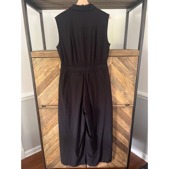 Athleta Brooklyn Heights Wide Leg Jumpsuit in Black Size 10P - Picture 5 of 6